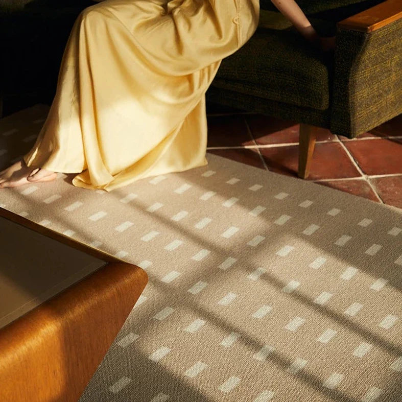 Retro Rectangle Rug - French Vintage Area Carpet