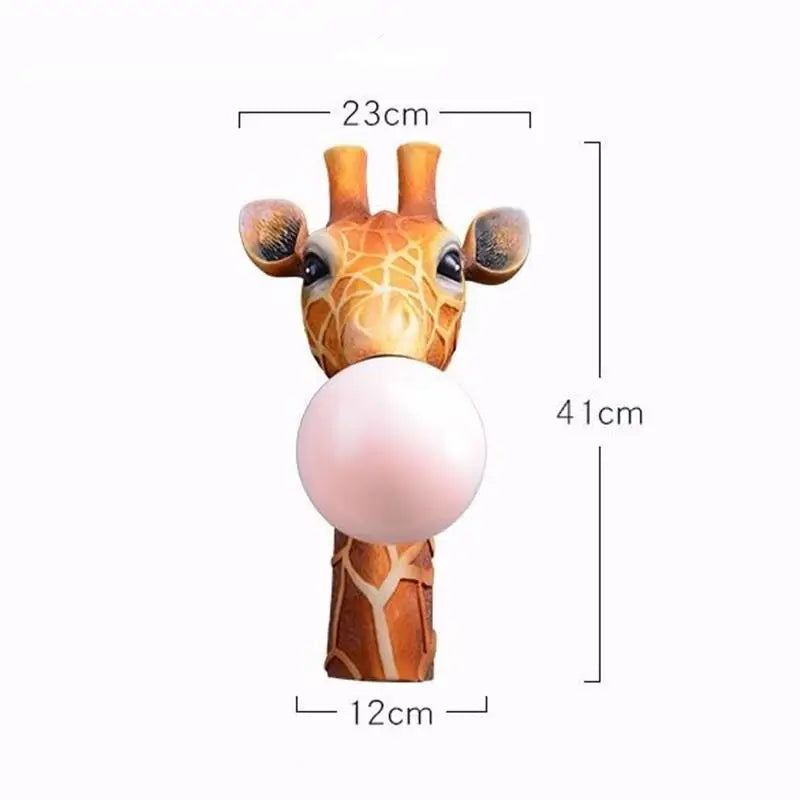 Giraffe Bubblegum Wall Lamp - Hand Crafted Resin Light Fixture