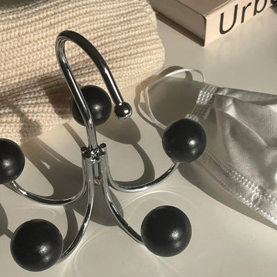 Wooden Ball Hooks Rotating 5 Color Hanger