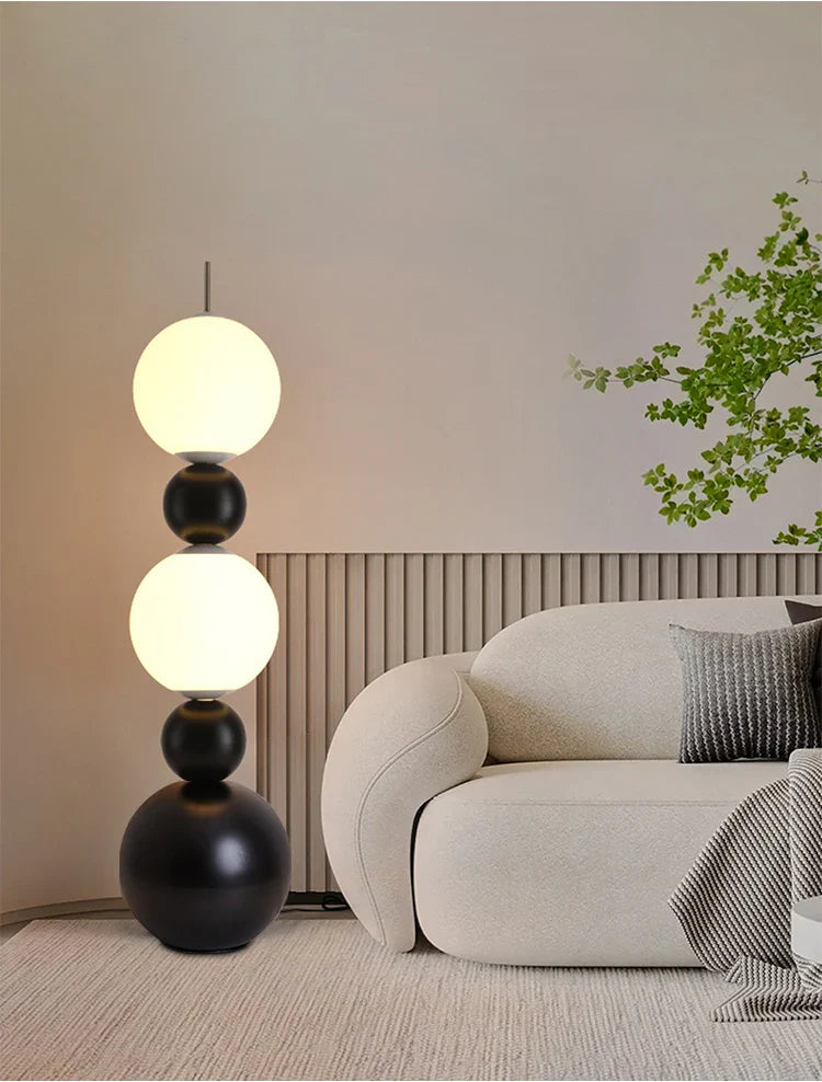 Bauhaus Floor Lamp - Stacking Ball Black Lamp