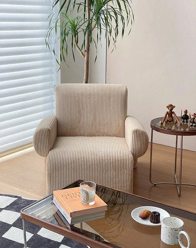 Corduroy Lounge Couch - Solid Wood Danish Sofa