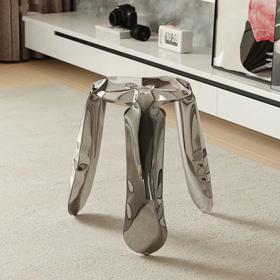 Stainless Steel Stool | Minimalist Metal Accent Seating