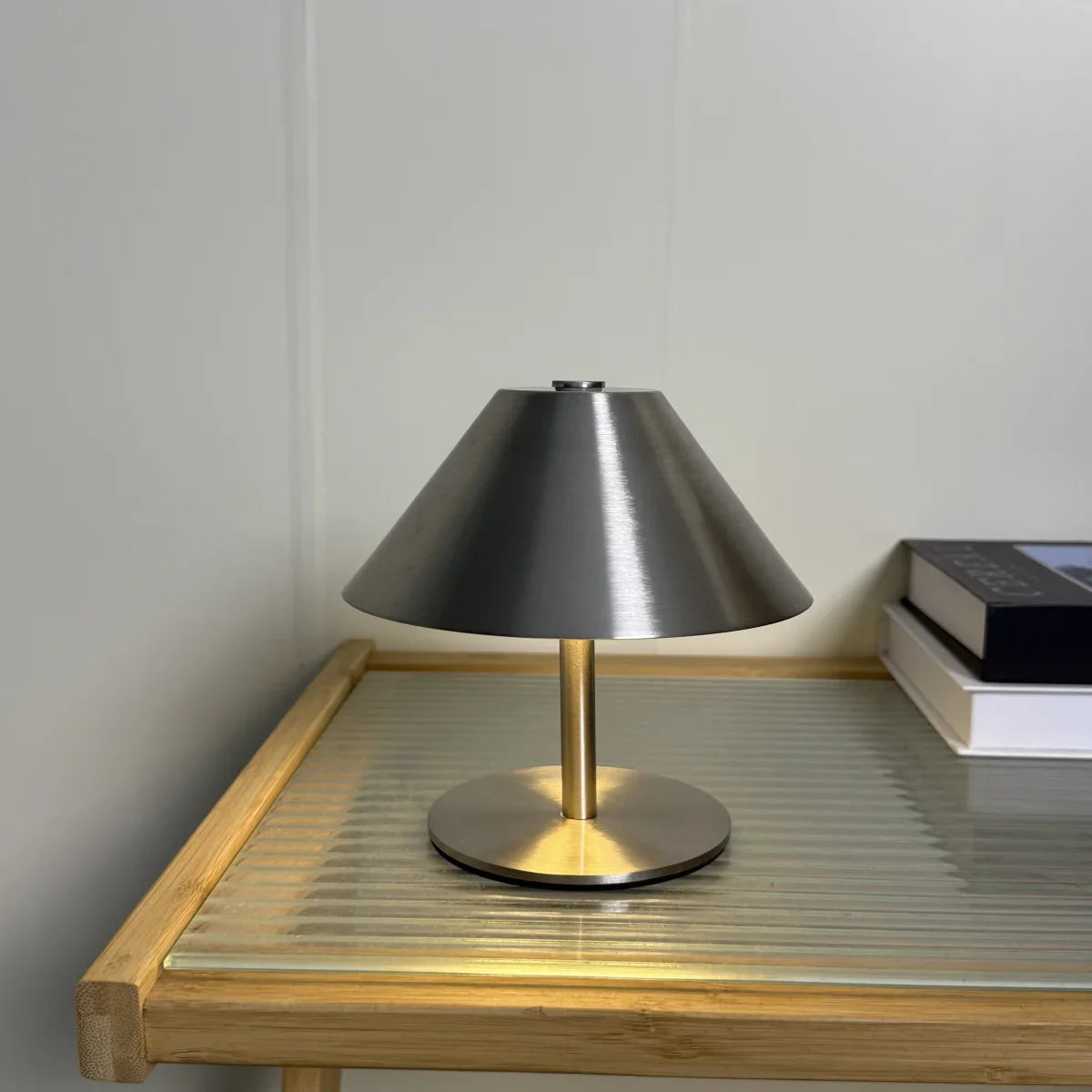 Cordless Metal Table Lamp - Industrial Mushroom Touch Control