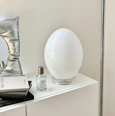 Retro Glass Table Lamp | Soft Glow Lighting, USB Corded