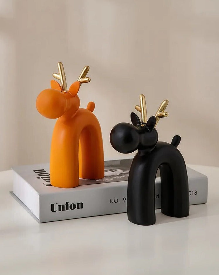 Rudolf Elk Figurine - Handcrafted Resin Holiday Decor