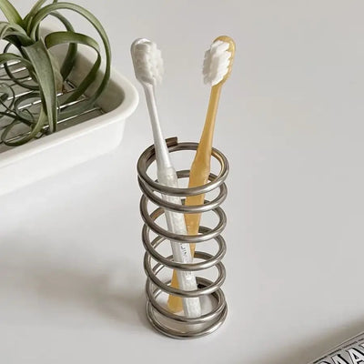 Stainless Steel Spring Stand | Cylindrical Holder 2x4.5" Small Durable