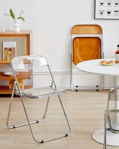 Foldable Acrylic Chair - Transparent Dining Seat