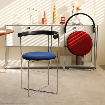 Foldable Chrome Chair - Modern Dining Seat