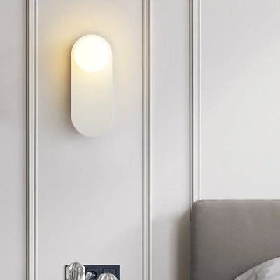 Glass Ball Wall Lamp - Modern Metal Plate Fixture