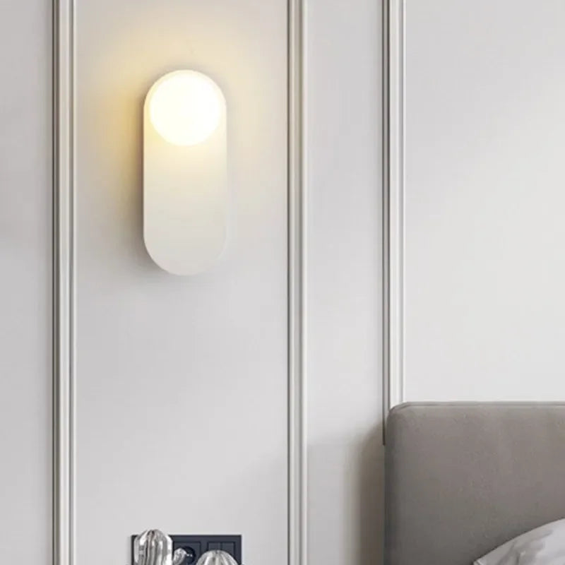 Glass Ball Wall Lamp - Modern Metal Plate Fixture