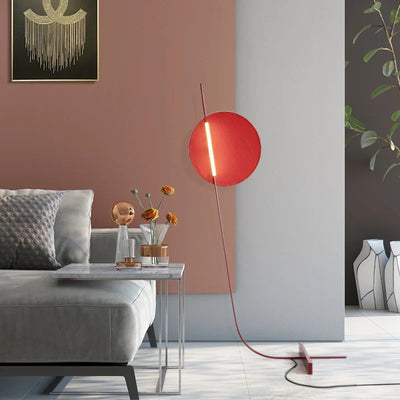 Red Floor Lamp - Nordic Bent Metal Frame Light