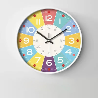 Kids Learning Wall Clock 8” – Silent Analog Teaching Time Clock