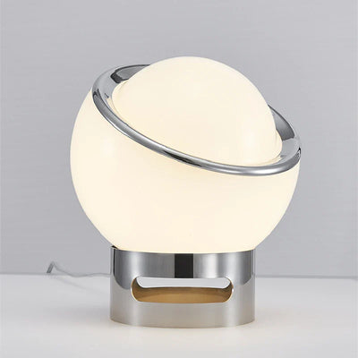 Retro Table Lamp - Glass Stone Metal Stand, Rotatable USB Corded