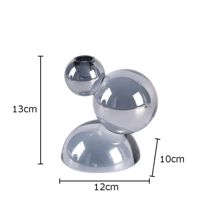 Crystal Candle Holders - Handcrafted Stacked Ball Design