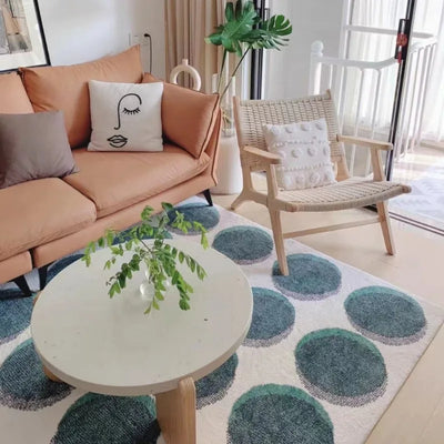 Minimalistic Area Rug - Dot Pattern Polyester Mat