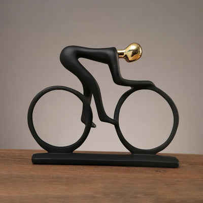 Cyclist Figurine Sculpture - Handcrafted Resin Bike Statue