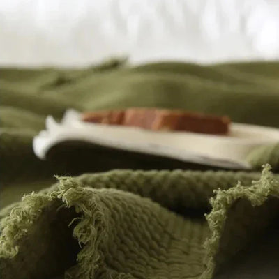 4-Layer Cotton Throw - Breathable Stylish Couch Blanket