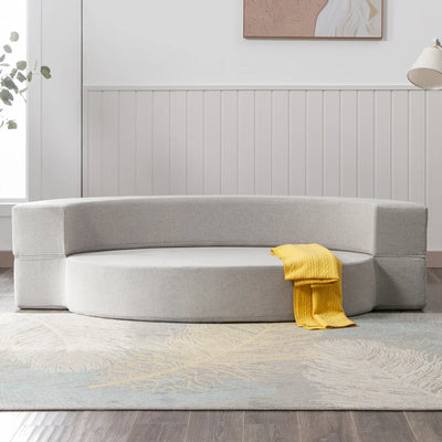 Foldable Lounge Sofa – Linen Foam Oval Seating