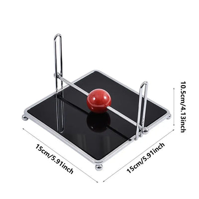 Wooden Ball Napkin Holder - Stainless Steel Metal Holder