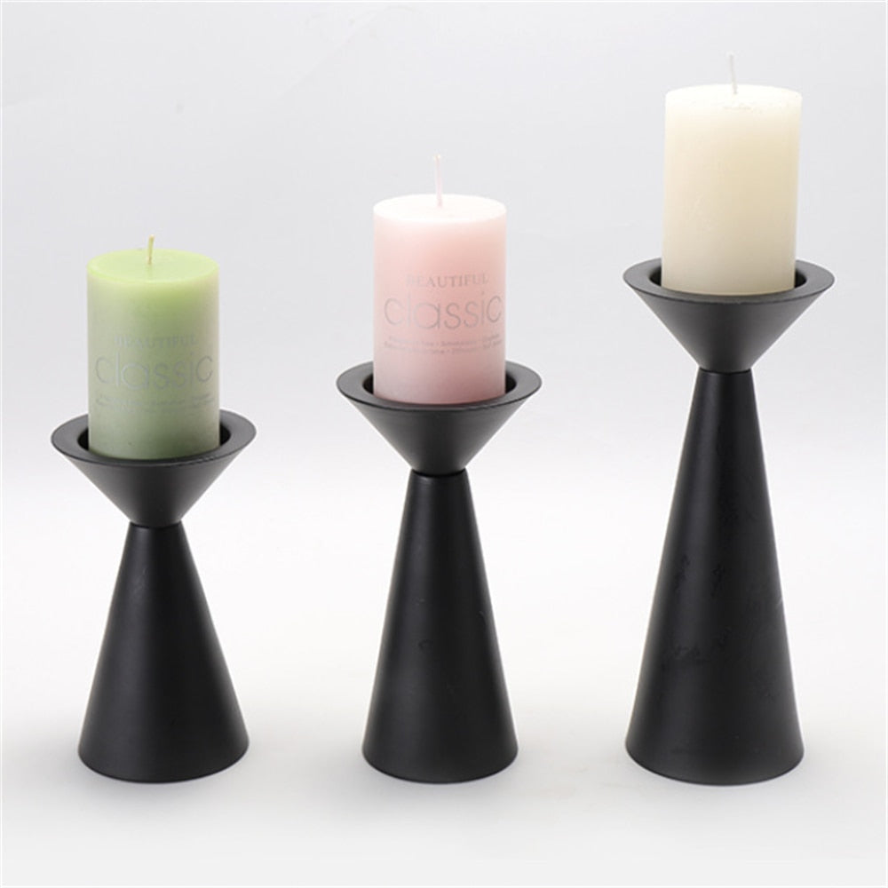 Black Metal Candle Stand | European Style Set