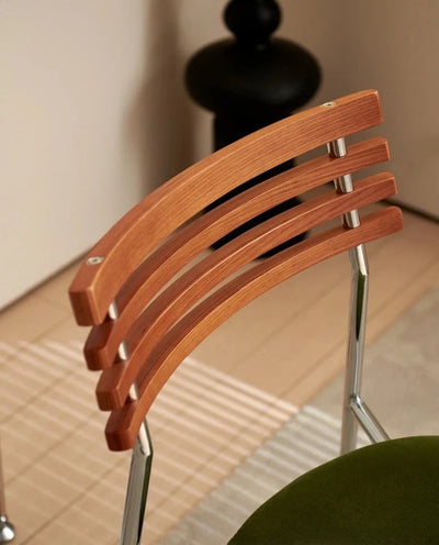 Mid Century Dining Chair - Sculpted Wood Backrest