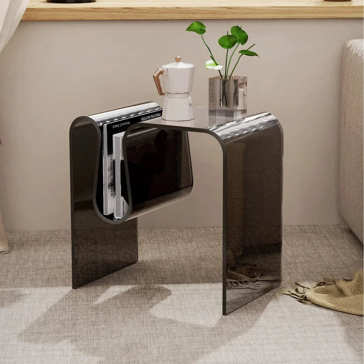 Acrylic Side Table - Nordic Bent Rack Design