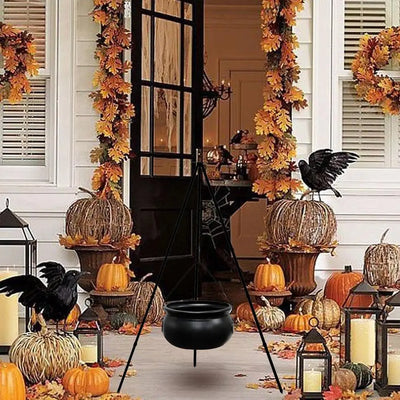 Witch Cauldron Light - Metal Tripod Halloween Floor Lamp