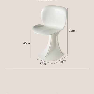 Retro Modern Dining Chair - Minimalist Ergonomic One-Piece Design