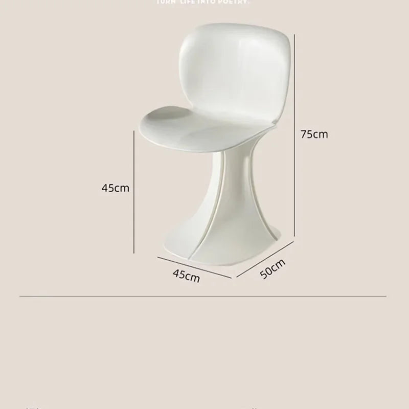 Retro Modern Dining Chair - Minimalist Ergonomic One-Piece Design