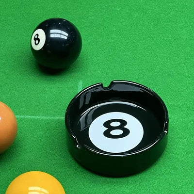 Eight Ball Ashtray - Ceramic Decorative Tabletop