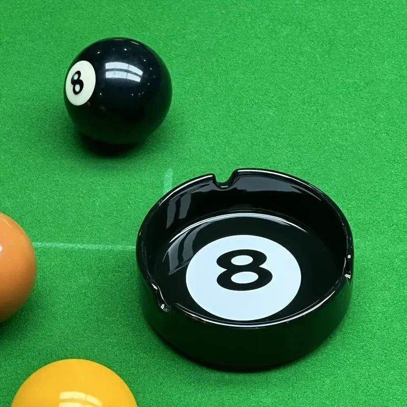 Eight Ball Ashtray - Ceramic Decorative Tabletop