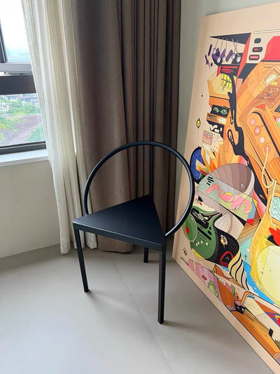 Italian Dining Chair - Minimalist Triangle Seat Metal