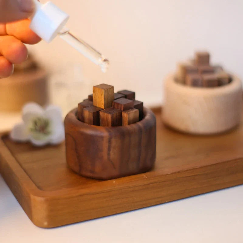Wooden Diffuser Cube - Mini Geometric Aroma