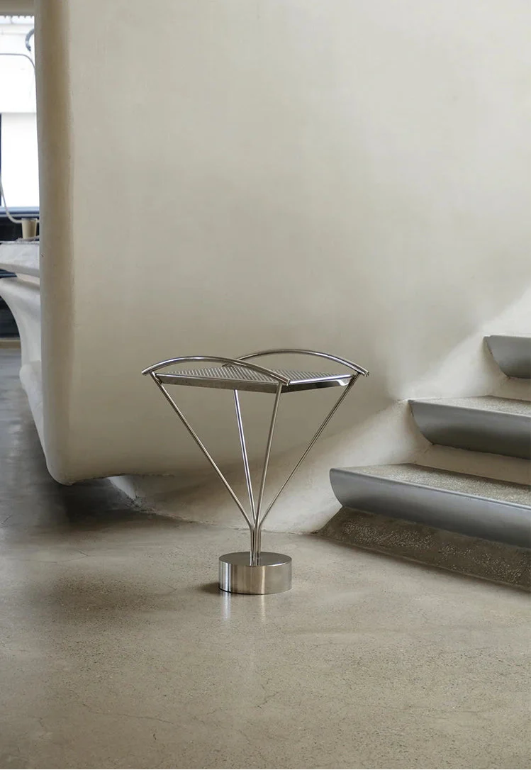 Stainless Steel Side Table - Arc Sculptural Accent