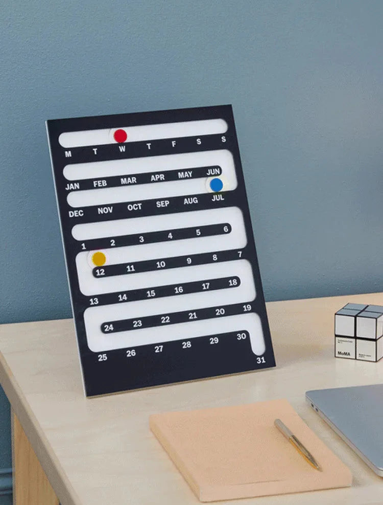 Bauhaus Wall Calendar - Sliding Perpetual Design