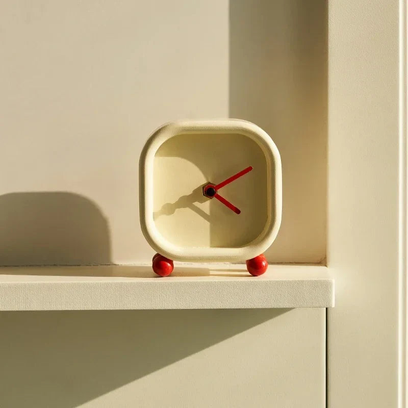 Red Ball Desk Clock - Minimalist Modern ABS
