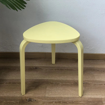 Wooden Triangle Stool - Geometric Natural Wood Furniture