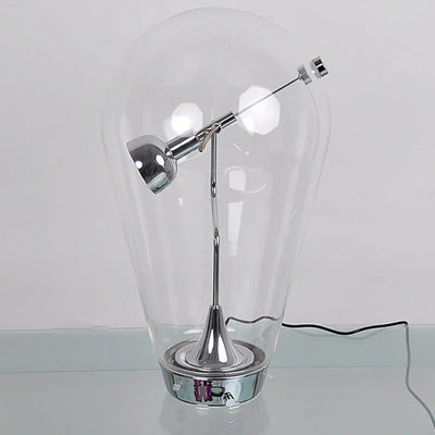 Blown Glass Table Lamp - Chrome Modern Glass Lamp