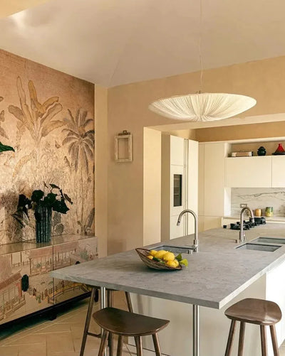 Fabric Pendant Chandelier – Japanese Wabi-Sabi Lighting Fixture