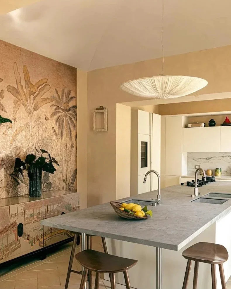 Fabric Pendant Chandelier – Japanese Wabi-Sabi Lighting Fixture