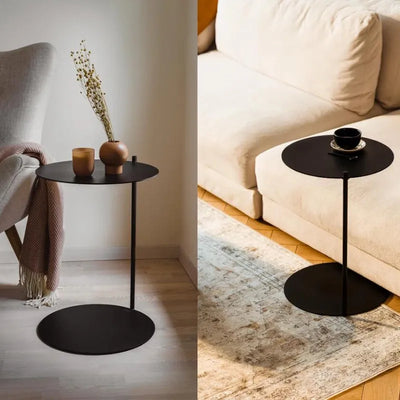 Circle Top Side Table - Industrial Metal Accent