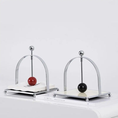 Wooden Ball Napkin Holder - Stainless Steel Metal Holder