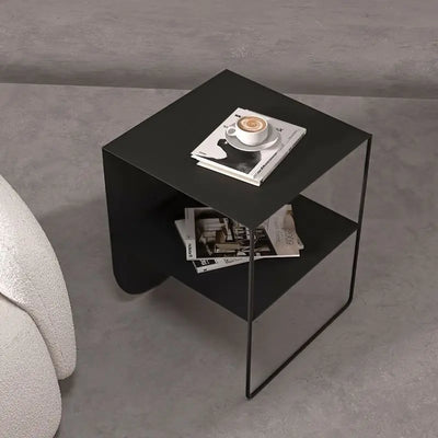 Metal Side Table - Nordic Low Profile Compact End Table