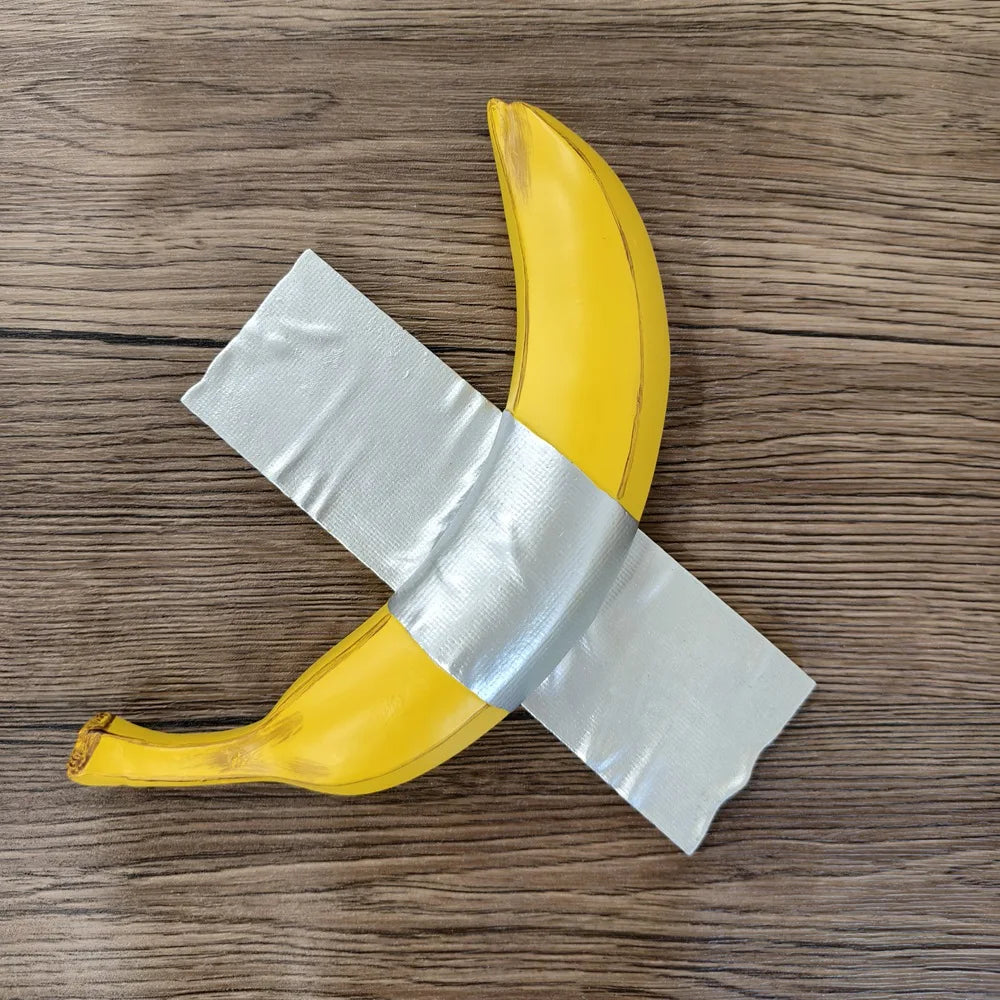 Duck Taped Banana - Playful Art Piece Sculpture