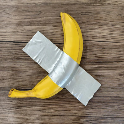 Duck Taped Banana - Playful Art Piece Sculpture