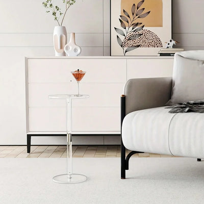 Transparent Acrylic Side Table - Mini Modern Compact Design