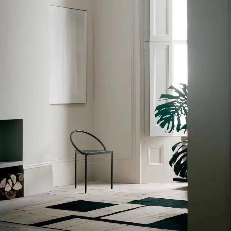Italian Dining Chair - Minimalist Triangle Seat Metal