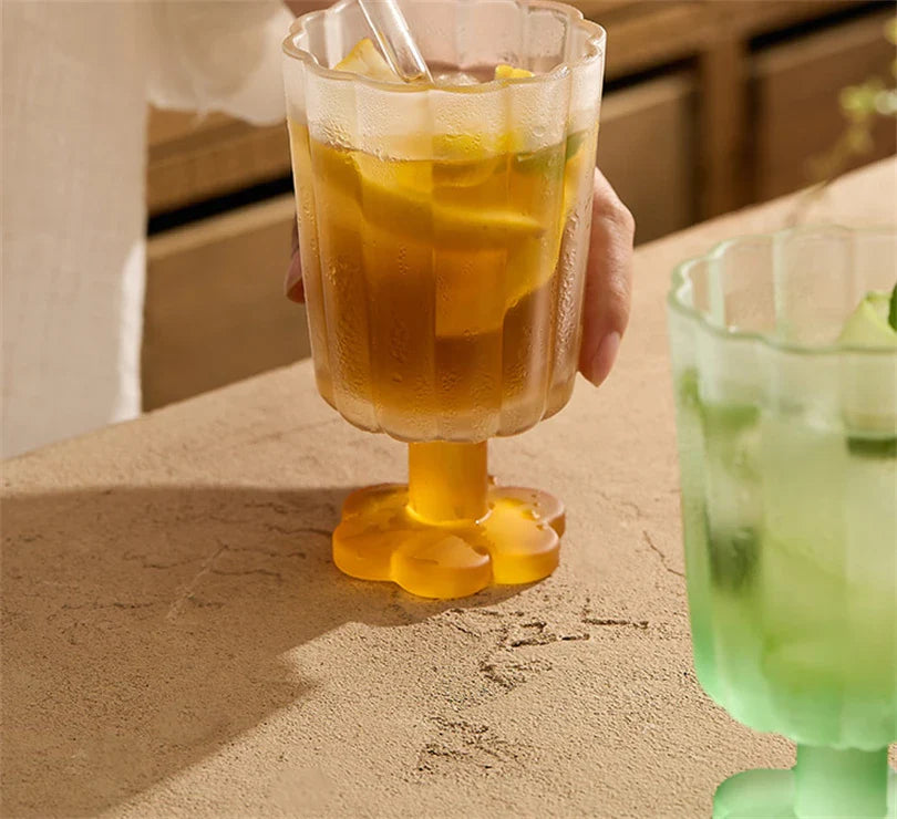 Flower Base Tall Glass - 300ml Borosilicate Dessert Cup