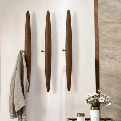 Solid Wood Coat Rack - Vintage Japanese Oak Wall Hanger