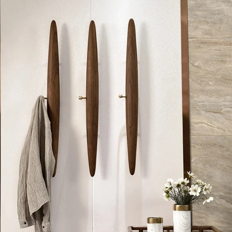 Solid Wood Coat Rack - Vintage Japanese Oak Wall Hanger